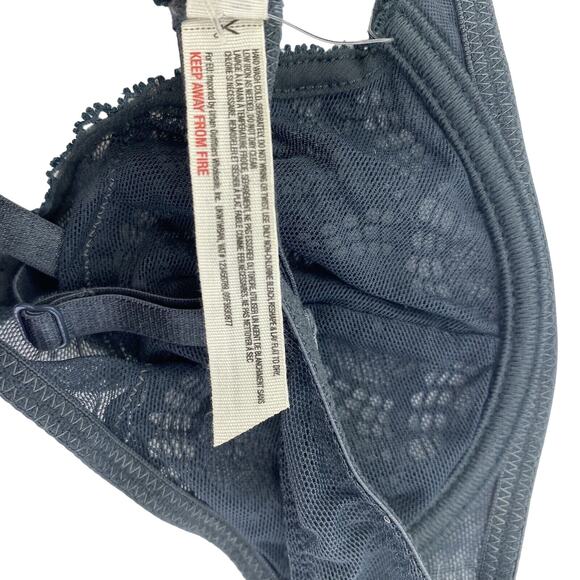 Free People Lace Triangle wired Bra in Navy blue storm Size 34A - Picture 4 of 6